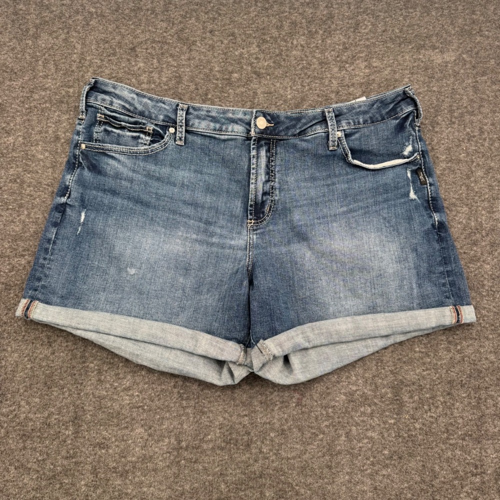 Silver Jeans Co Boyfriend Short Medium Wash Denim Cuffed  Size 20W Cuffed